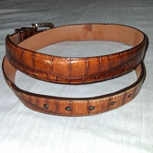 Martin Dingman Crocodile Embossed Brown Belt